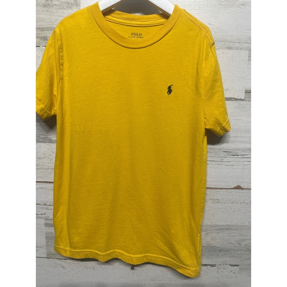 Polo Ralph Lauren T-Shirt‎ Boys 7 Yellow Embroidered Pony EUC